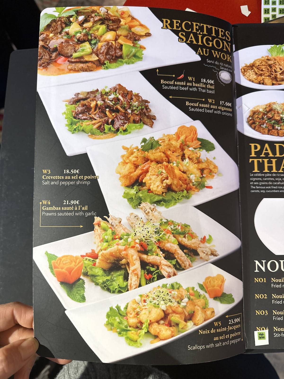 Menu de Saïgon Cà phê