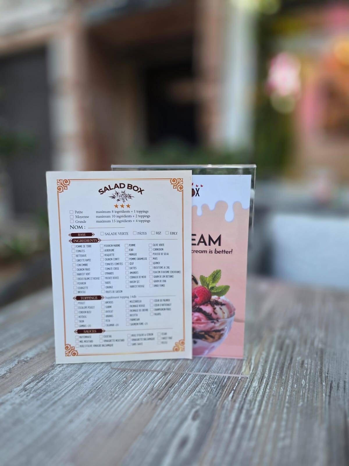 Menu de Saladbox Victor Hugo