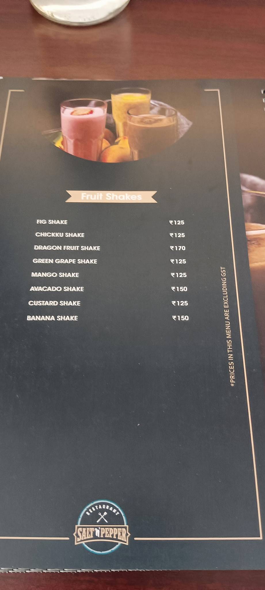 Salt 'n' Pepper menu