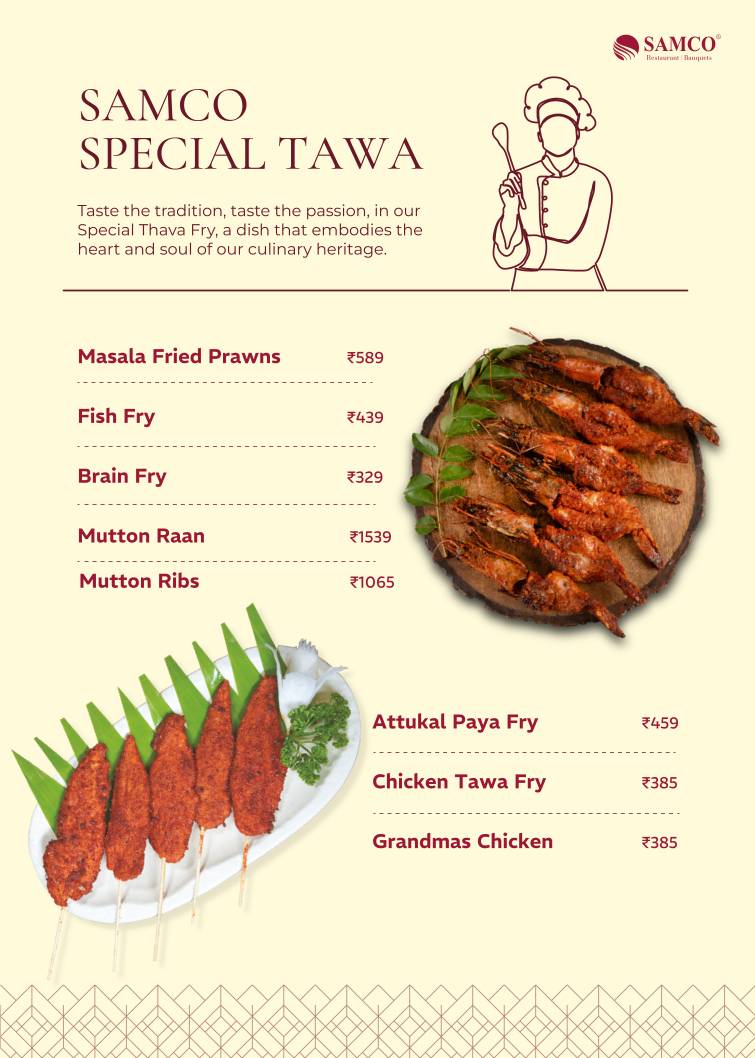 Samco Restaurant Velachery menu