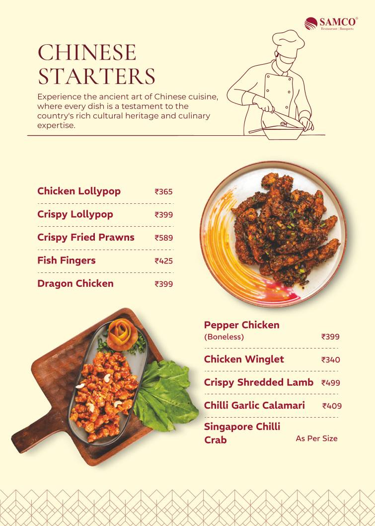 Samco Restaurant Velachery menu