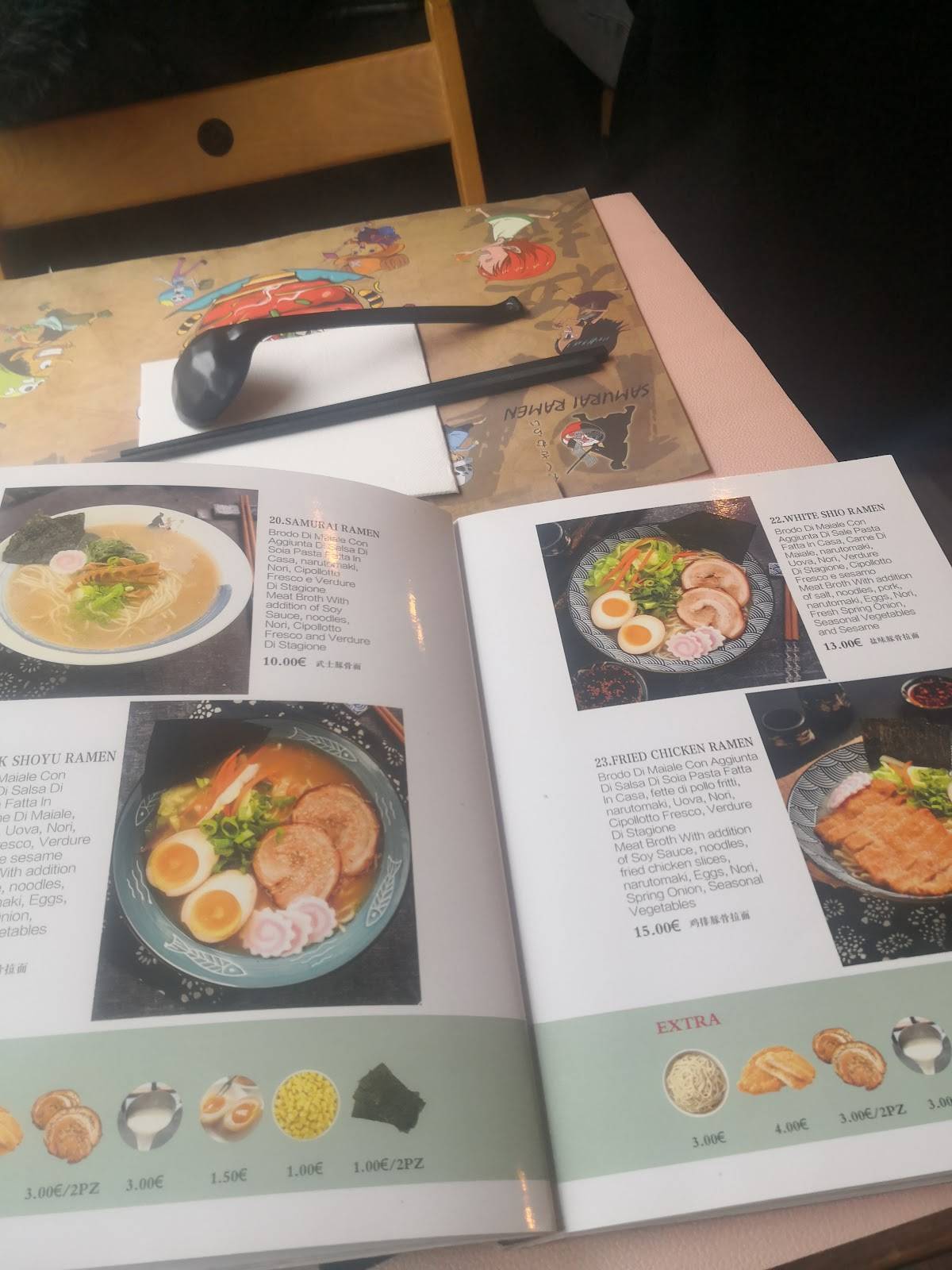 Menu di Samurai Ramen 