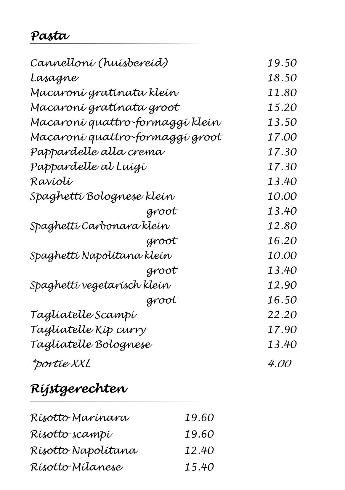 Menu de San Marco Roeselare