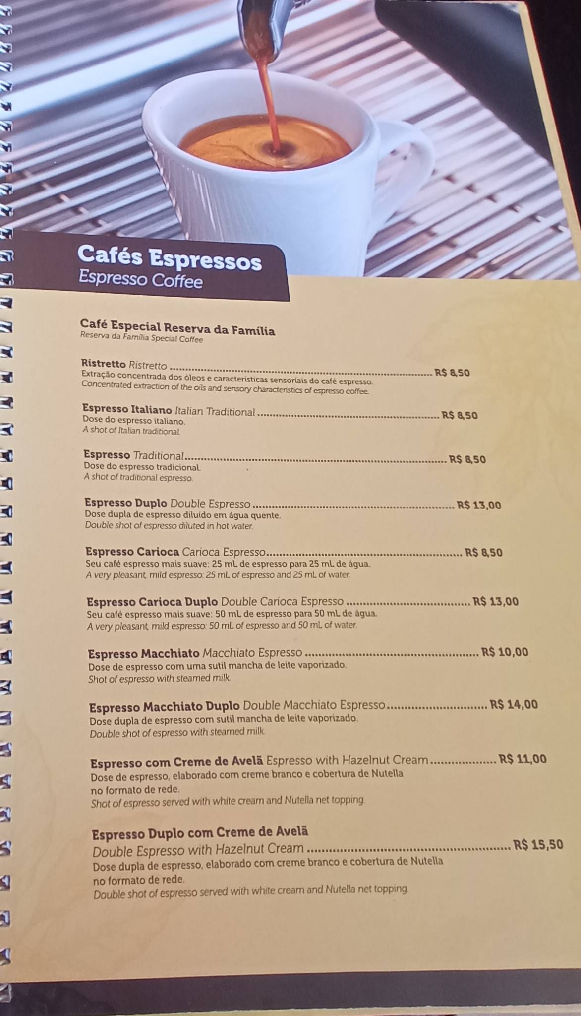 Café Santa Clara cardápio