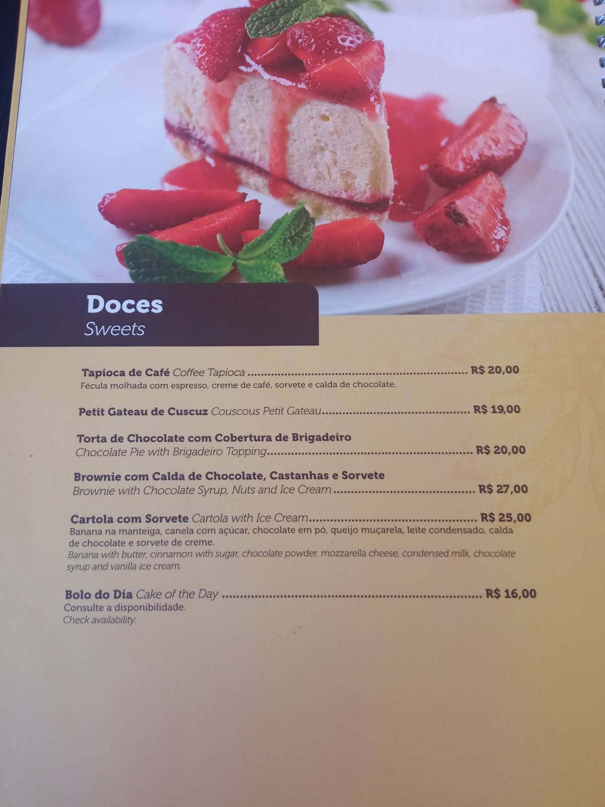 Café Santa Clara cardápio