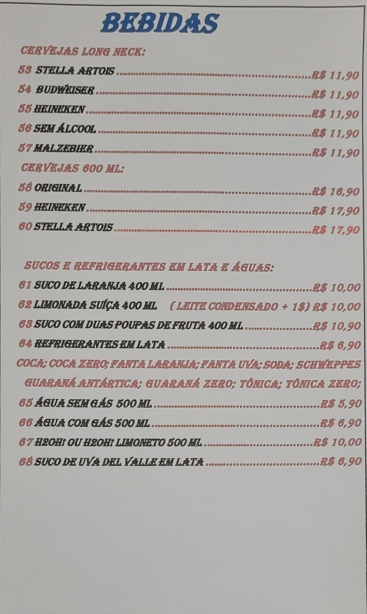 Pizzas Vicenzo cardápio