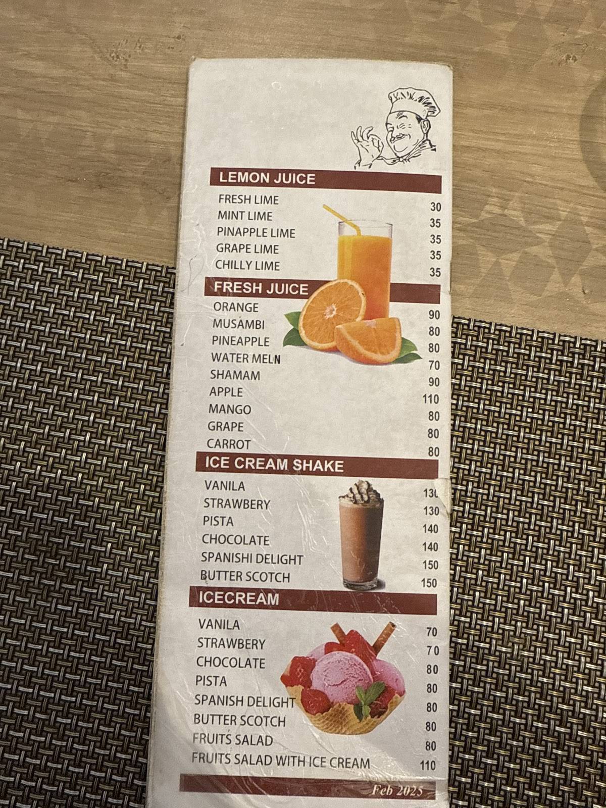 Seapark Restaurant menu