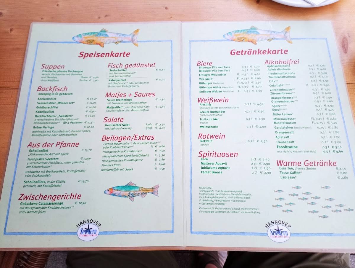 Menu de Seestern