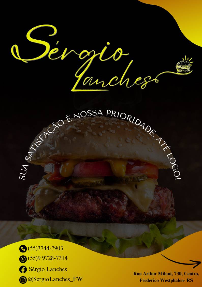 Sérgio Lanches cardápio