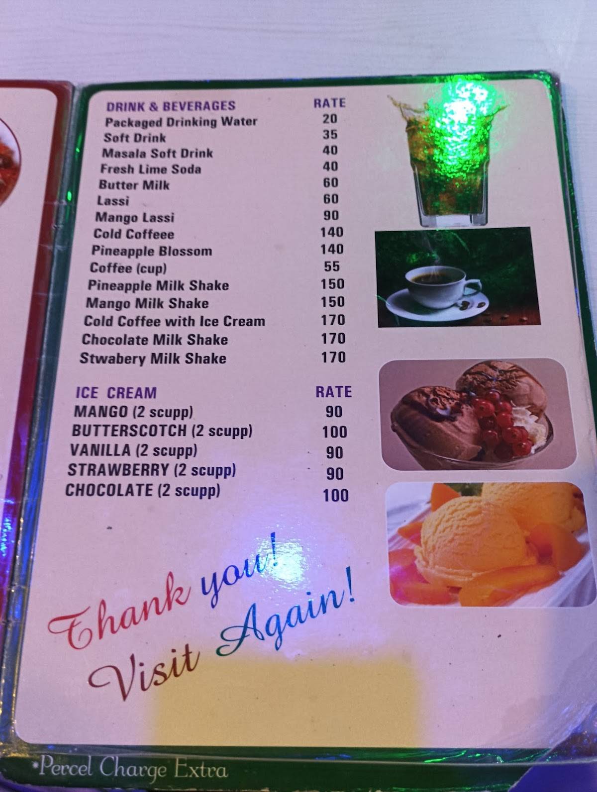 Sharma Restaurant menu