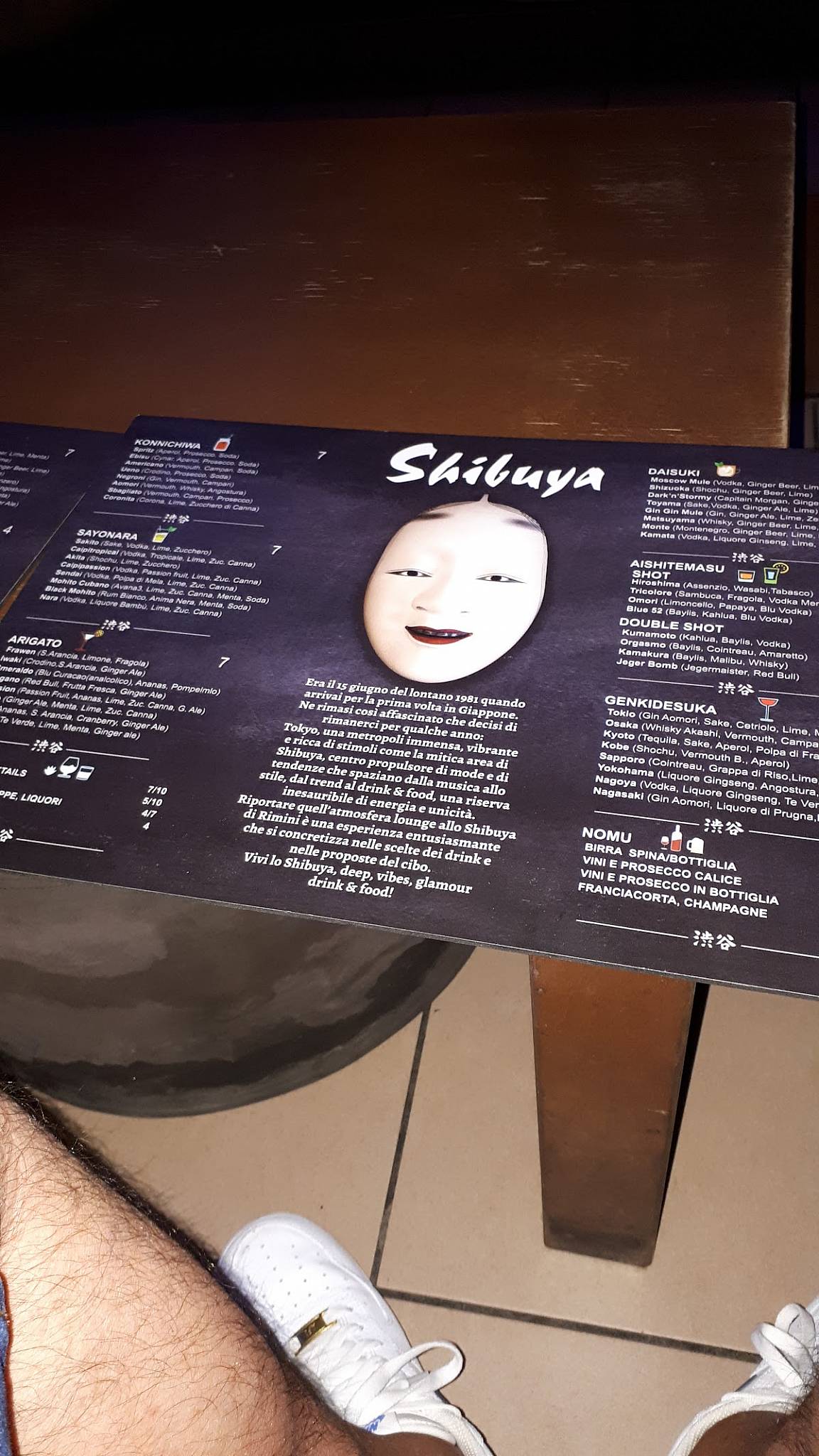 Menu di Shibuya Club 