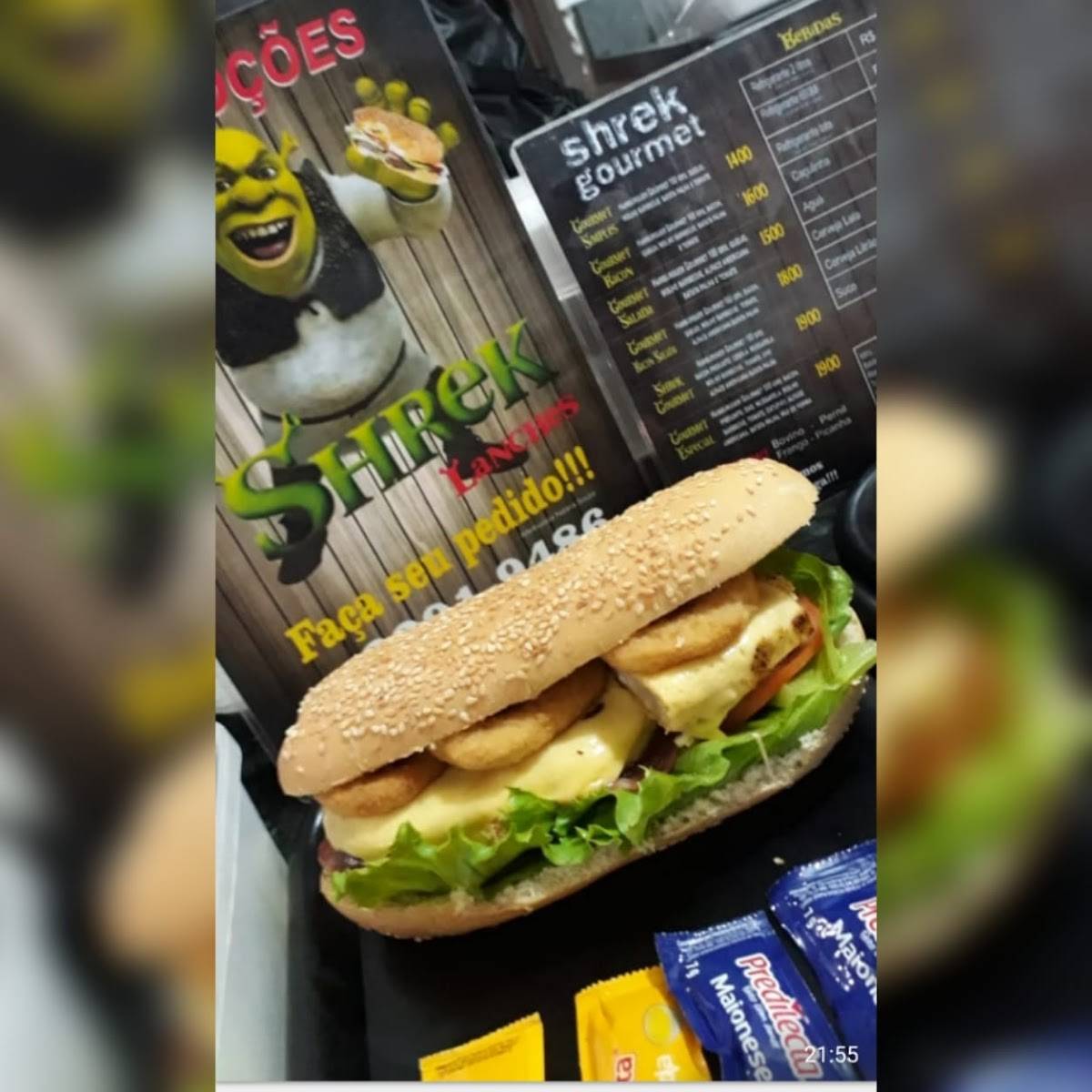 Shrek Lanches cardápio