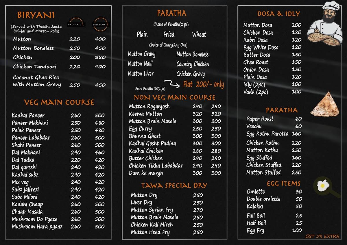 Sigri the house of biryani and paratha menu
