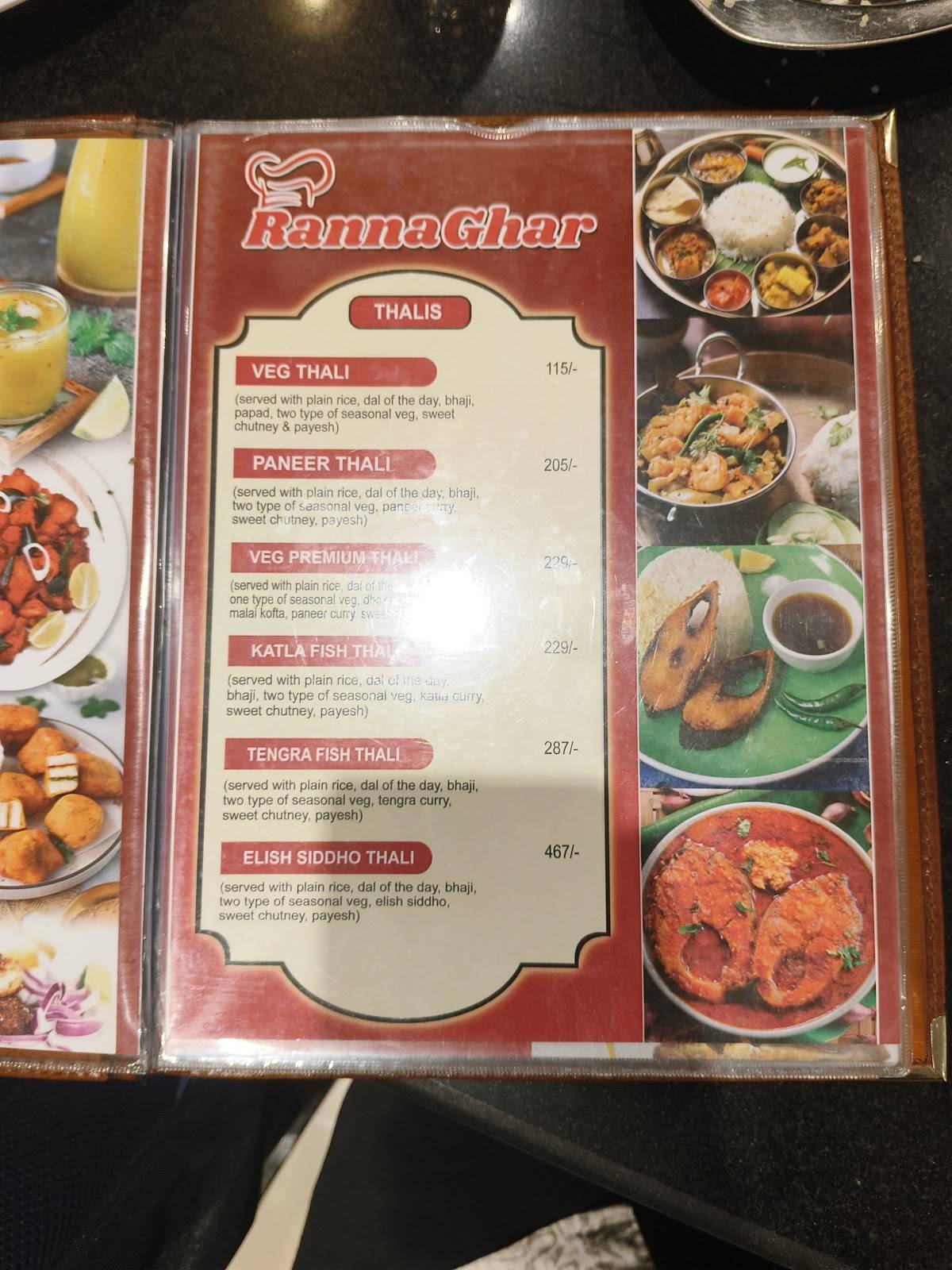 RANNA GHAR menu