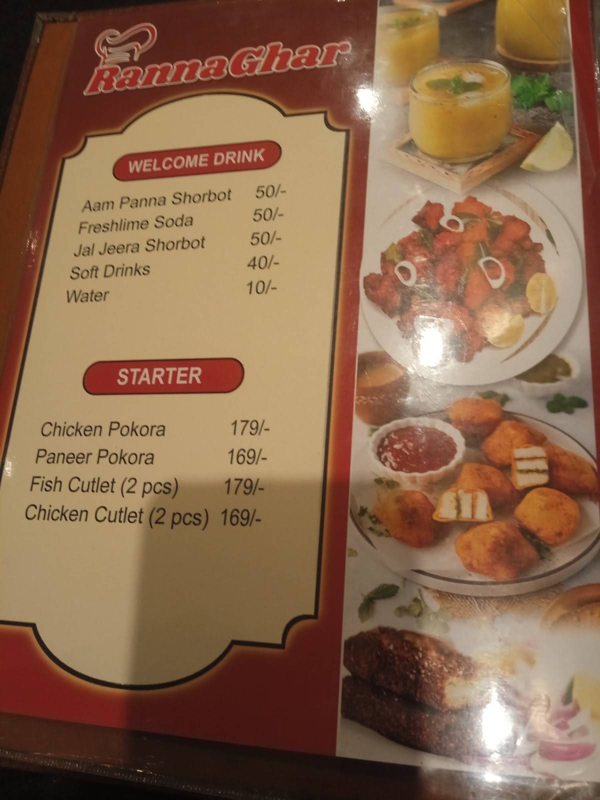 RANNA GHAR menu