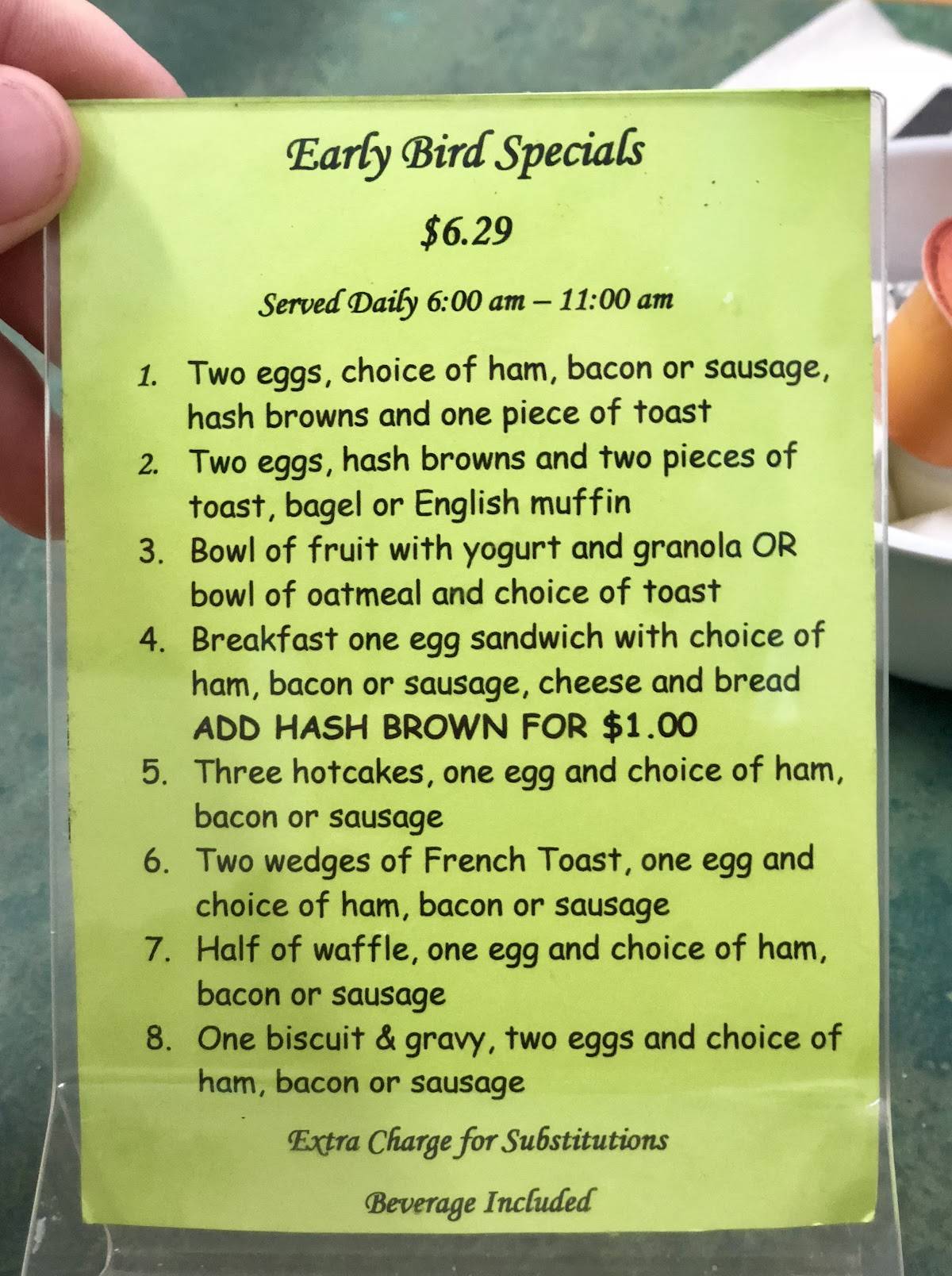 Menu at Skillets Cafe, Chino Valley, 990 AZ89