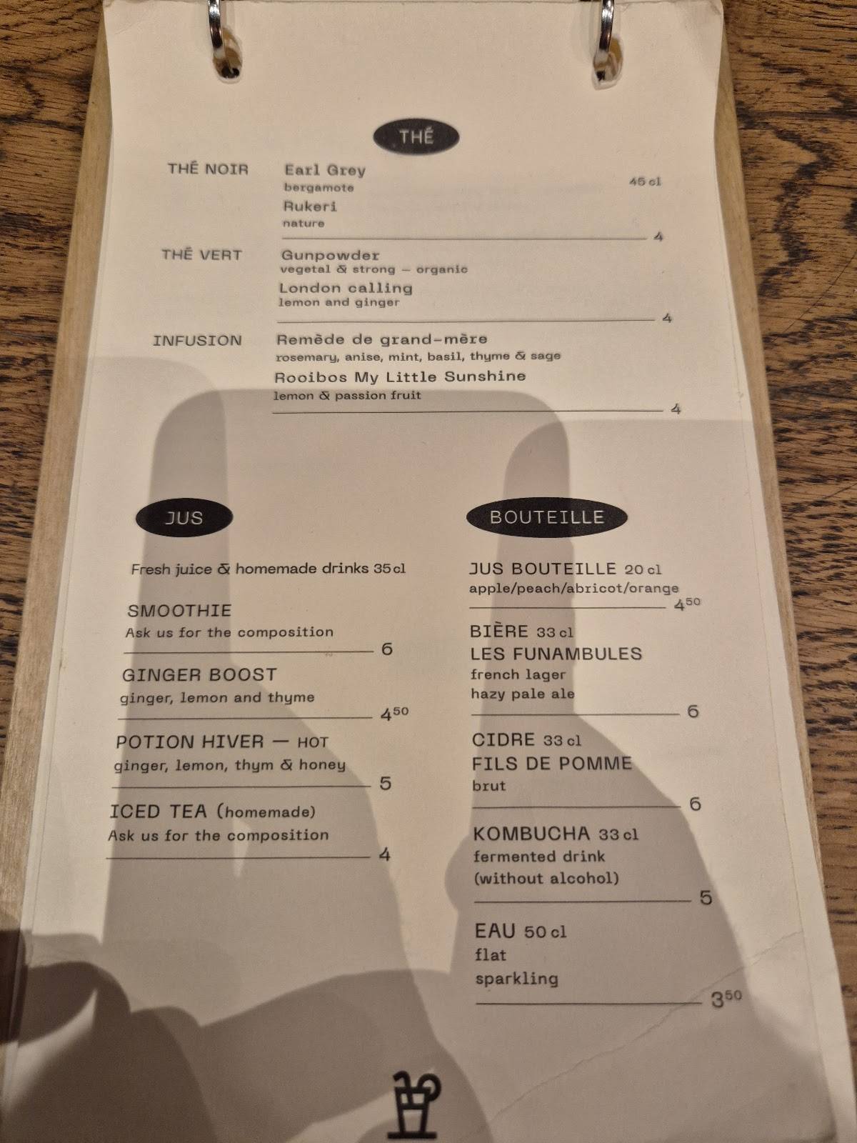 Menu de Slake - Coffee shop - Jacobins