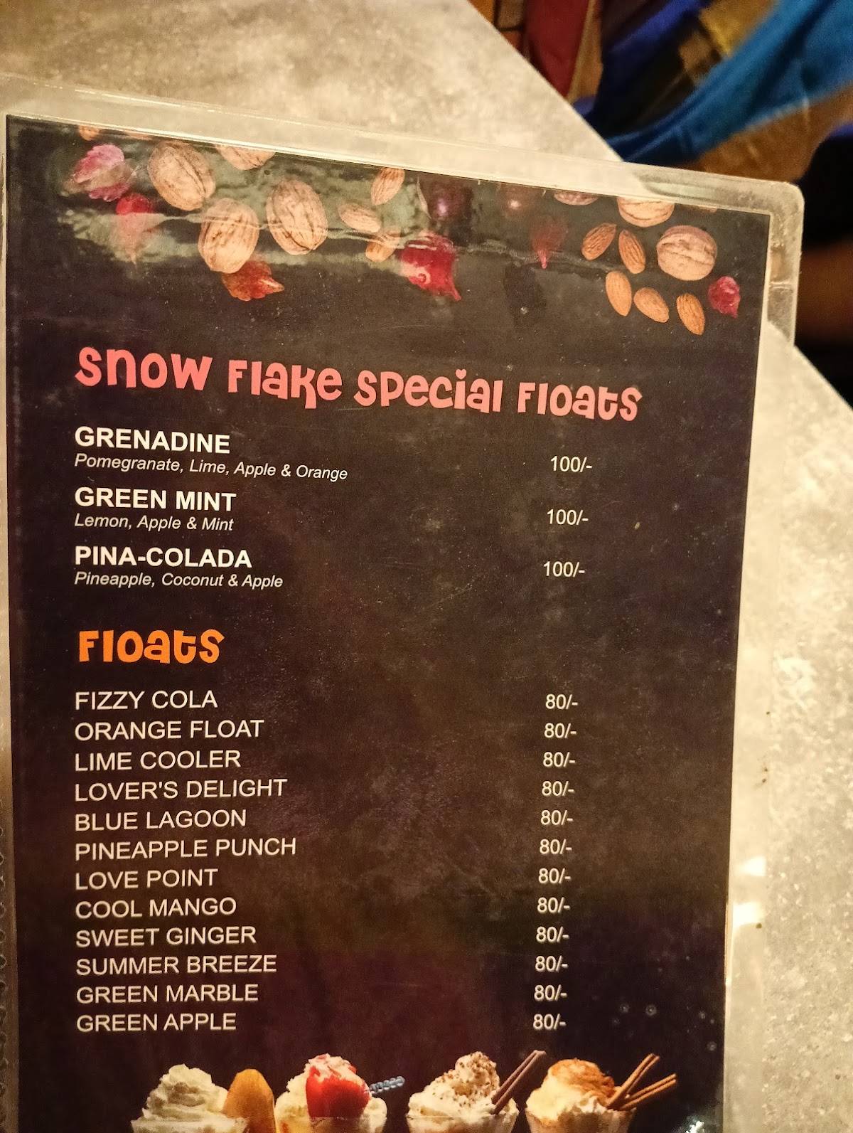 Snow Flake menu