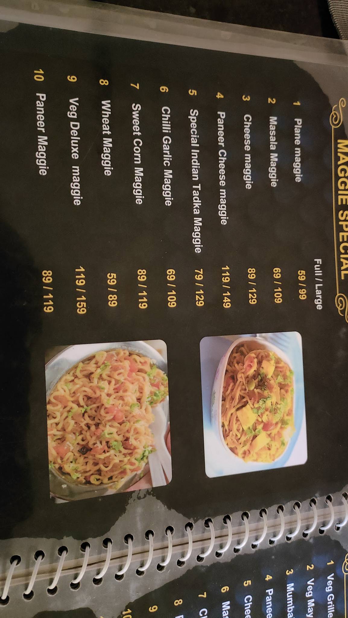 Soni restaurant menu