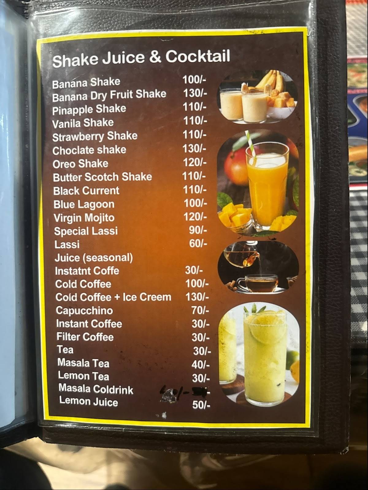 South Cafè menu