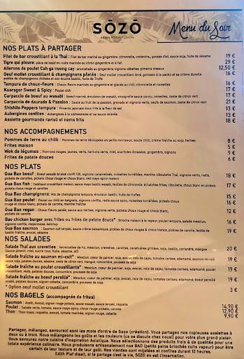 Menu de Sozo