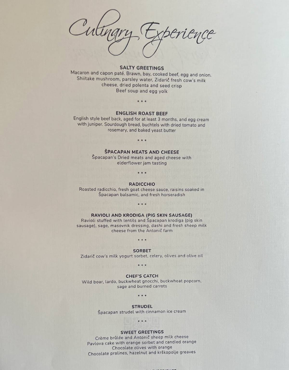 Menu di Špacapanova hiša 