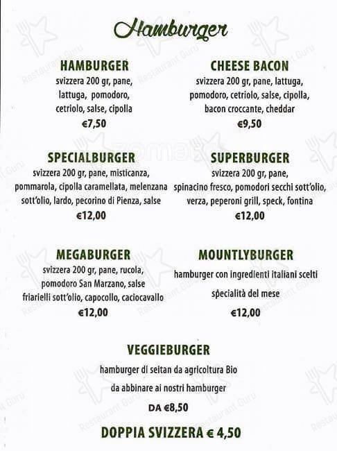 Menu di SPECIAL Hamburger & Italian Fast Food 