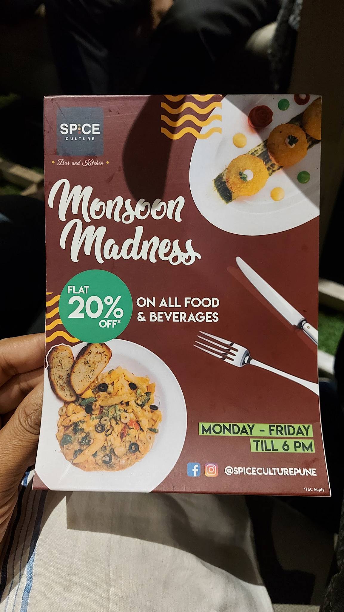Spice Culture Bar and Kitchen menu