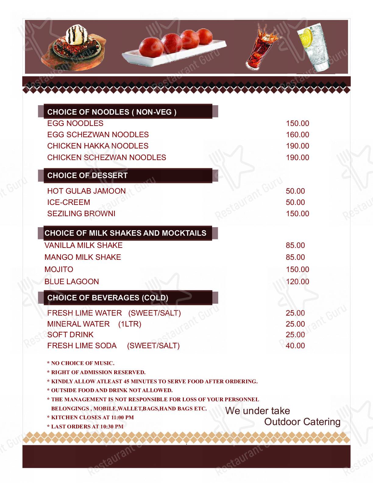 Spice Garden Gokak menu - meals and drinks