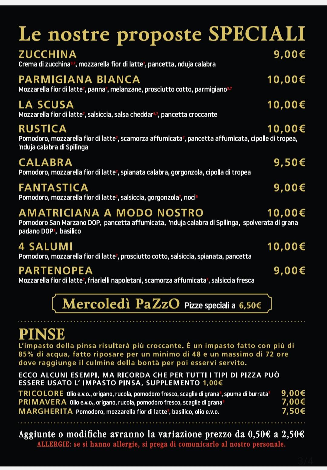Menu di Squisipizza 