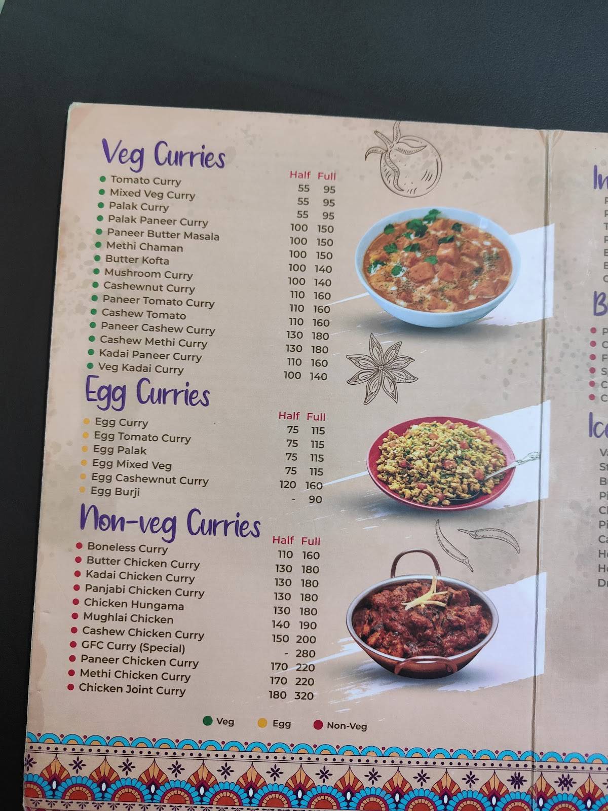 Sri Ganesh Food court menu