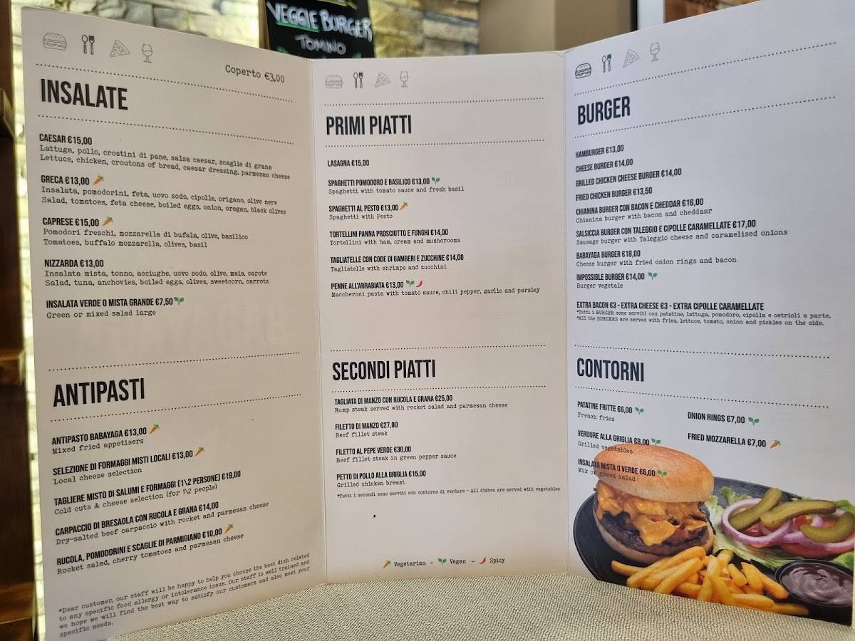 Menu di Babayaga 