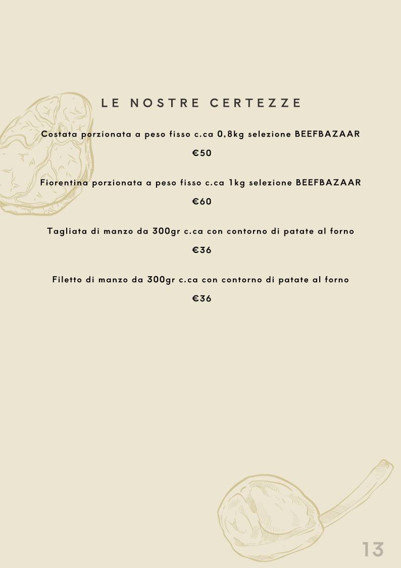 Menu di Beef Bazaar 