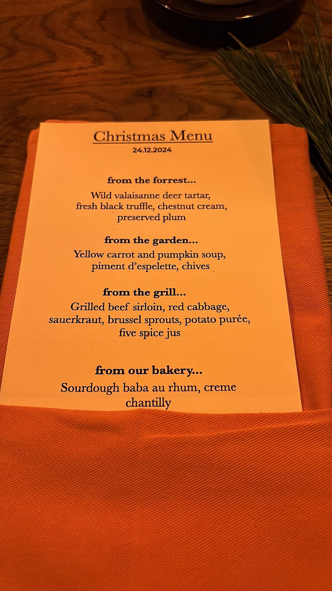 Menu di Stockhorn by the rex 