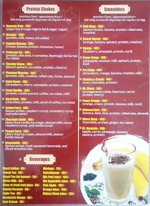 Strength Protein Bar & Kitchen menu