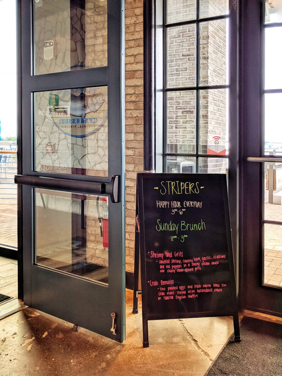Menu at Stripers Waterside restaurant, Norfolk, 333 Waterside Dr