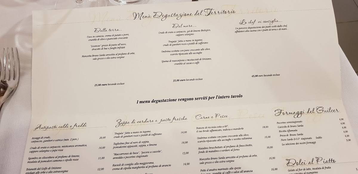 Menu de Ristorante Su Carduleu