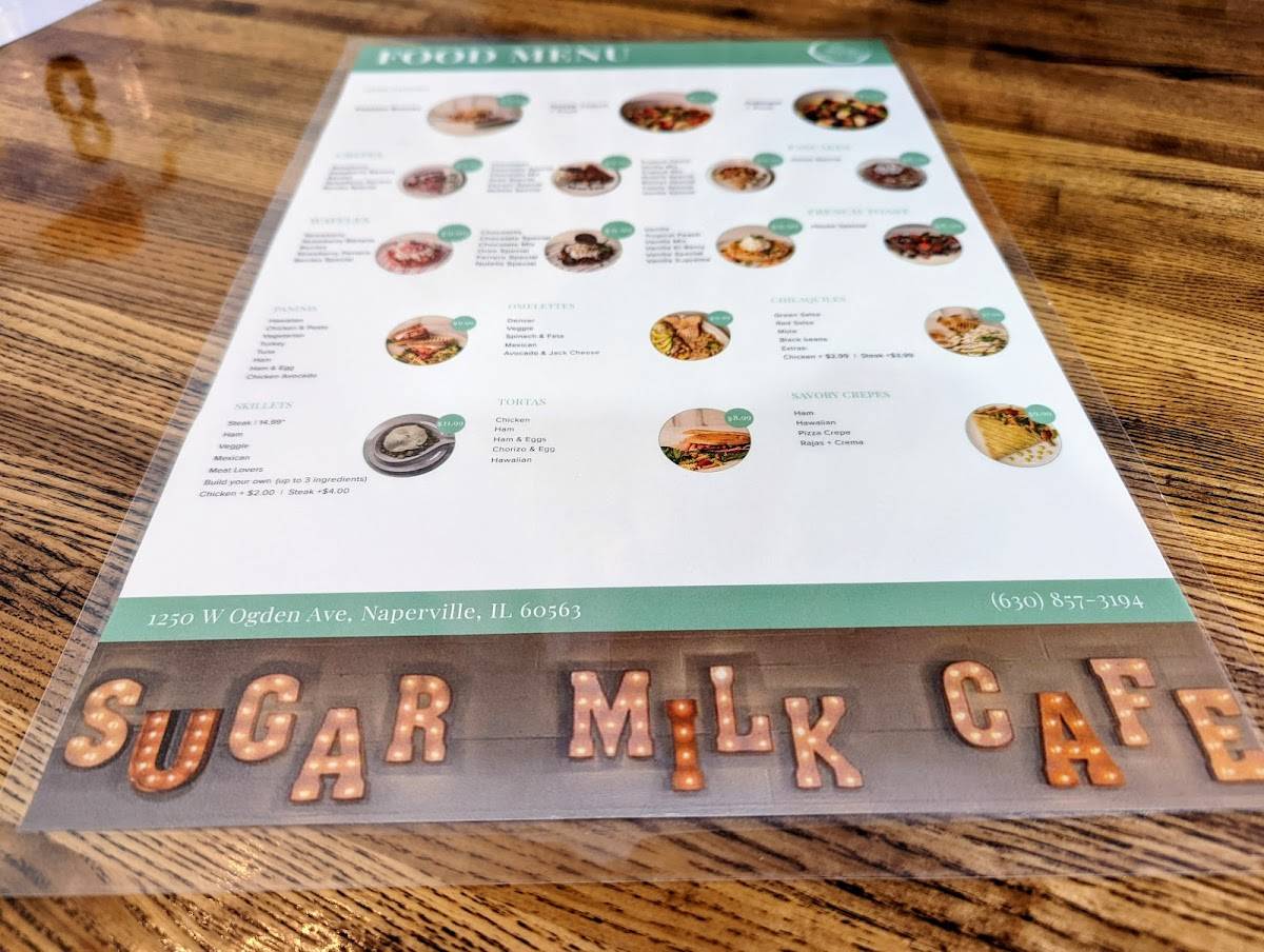Menu at Sugar Milk Cafe, Naperville