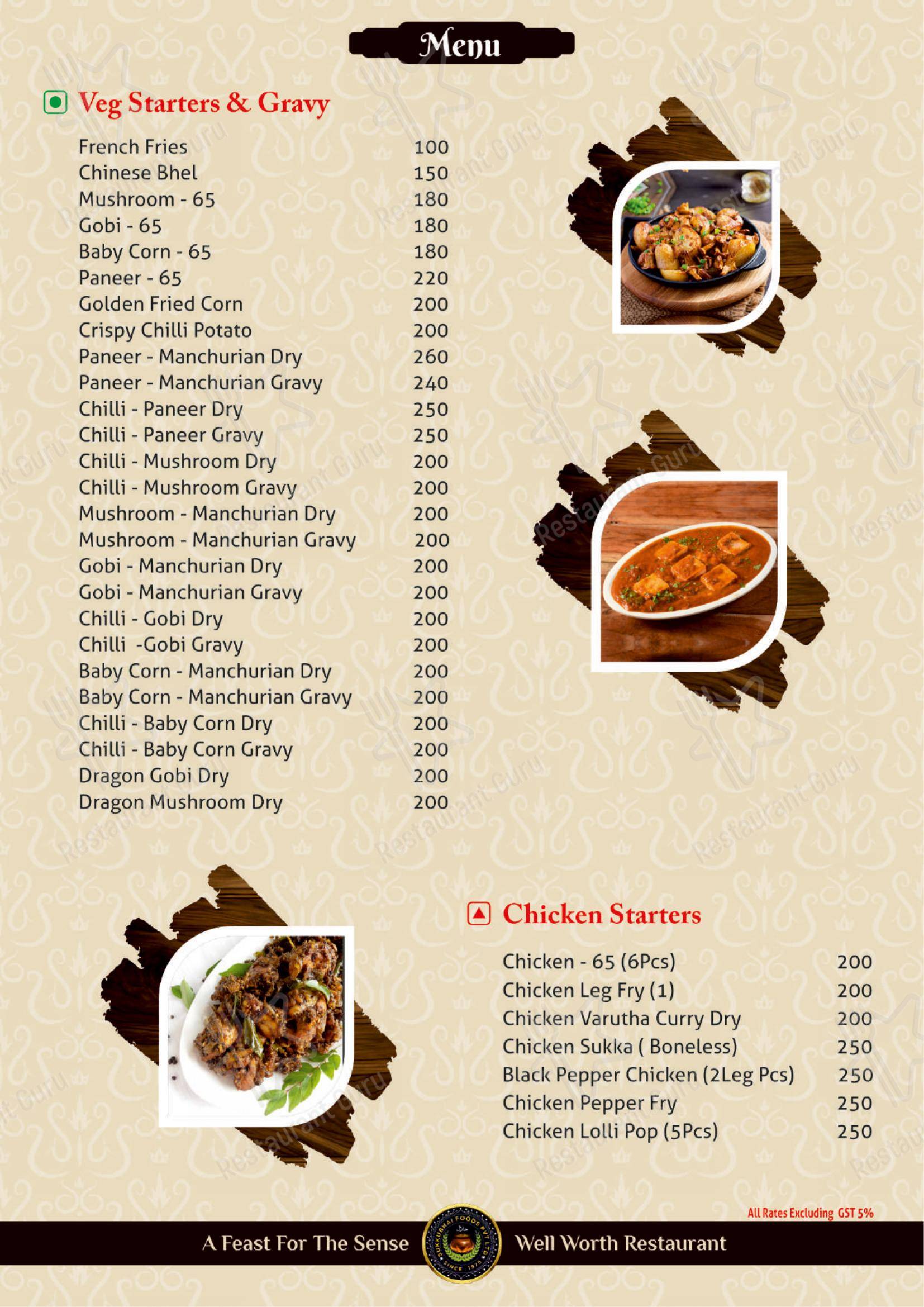 Menu for Sukkubhai Biryani Restaurant in Chennai