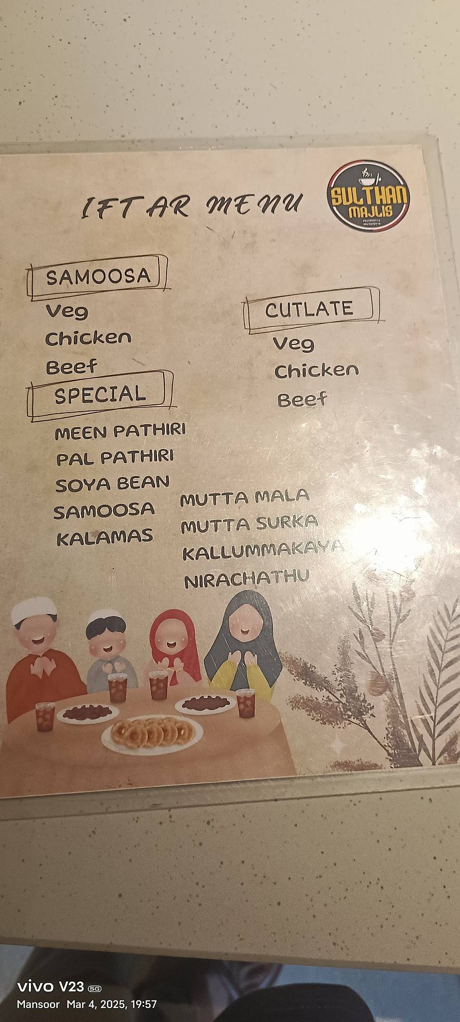 SULTHAN MAJLIS menu