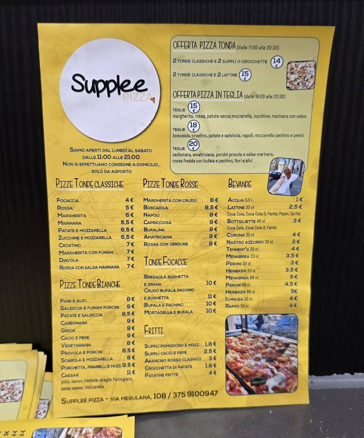 Menu di Supplee Pizza 