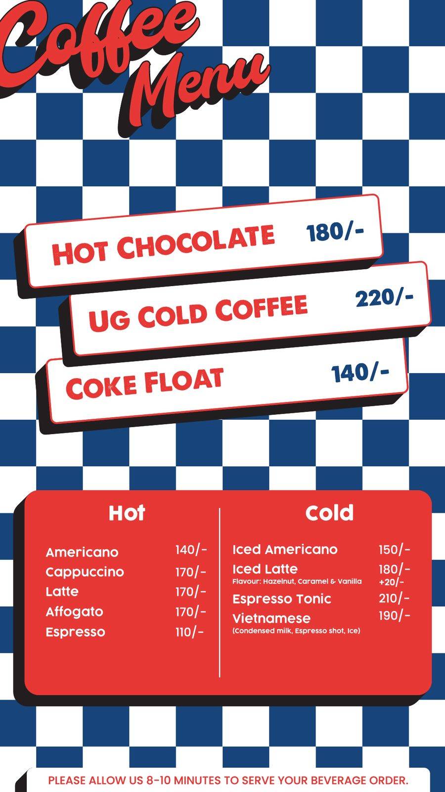 Uncle Goons menu
