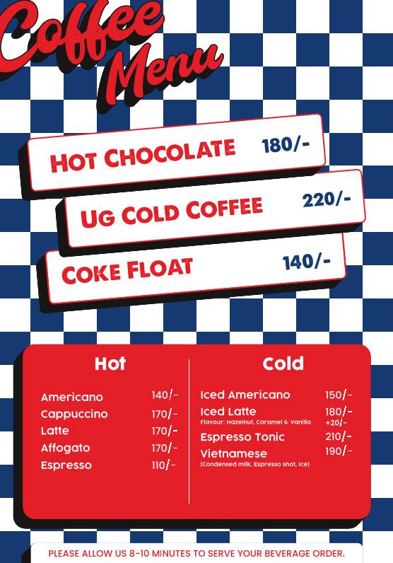 Uncle Goons menu