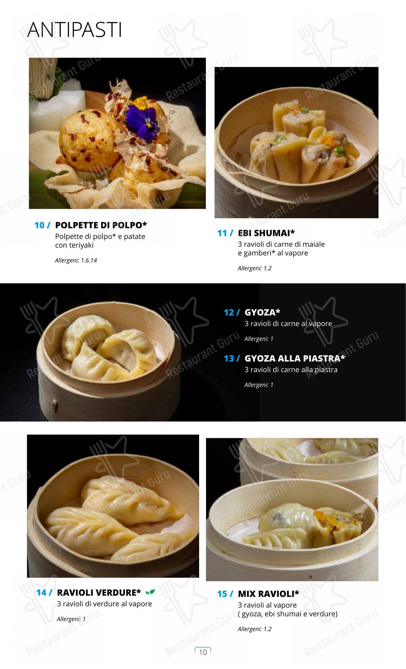 Menu di Sushi City Como - piatti e bevande