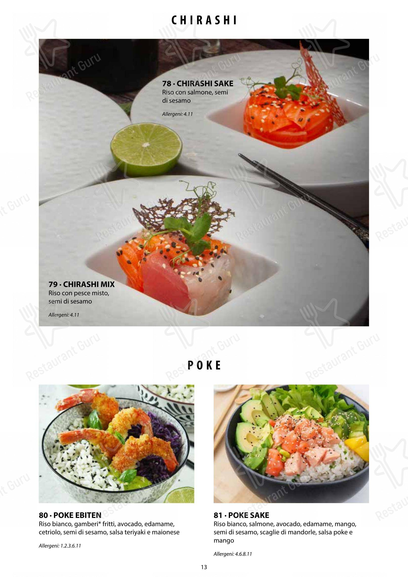 Sushi City Como in Como - Menu bar
