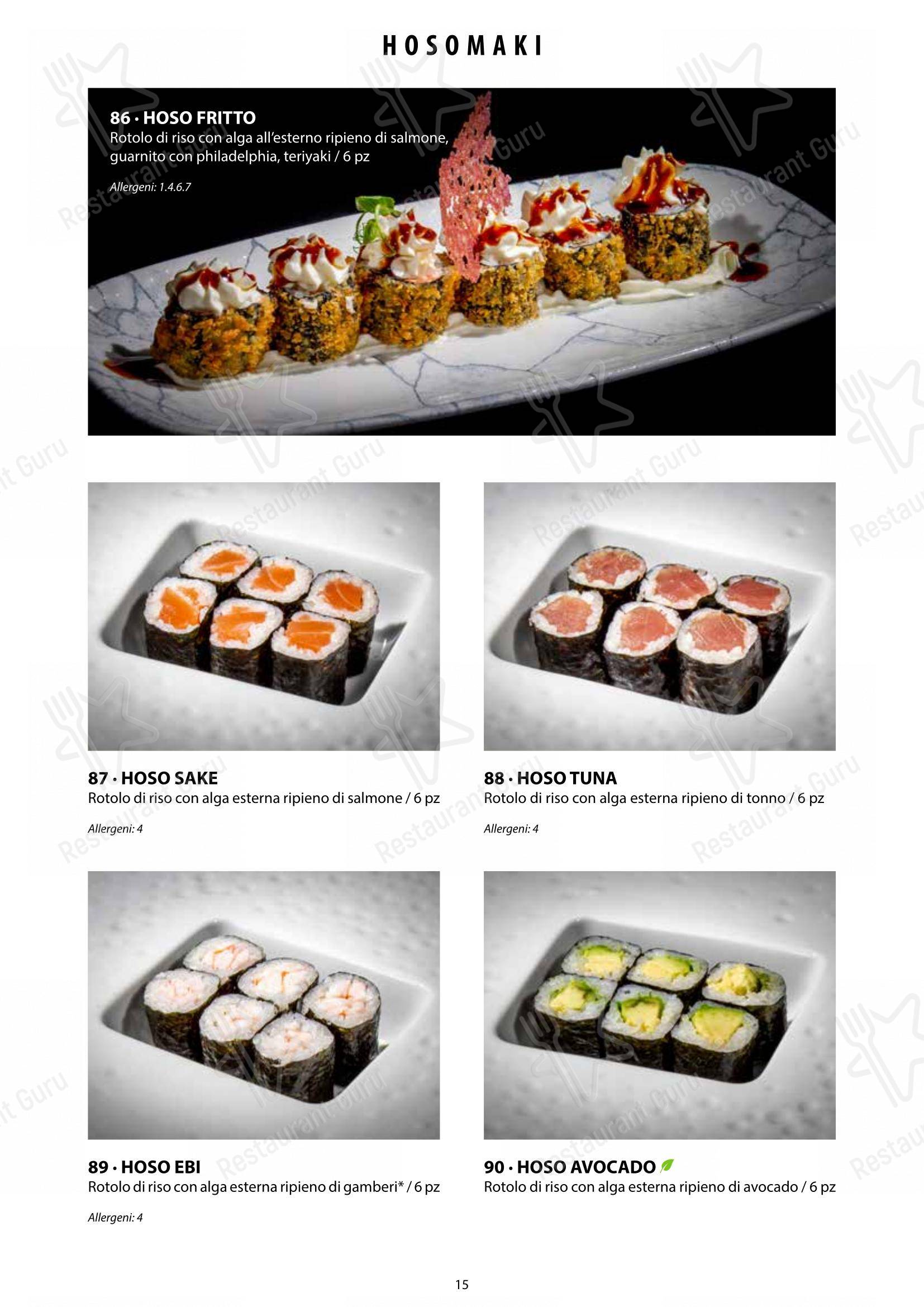 Menu bar per Sushi City Como ristorante