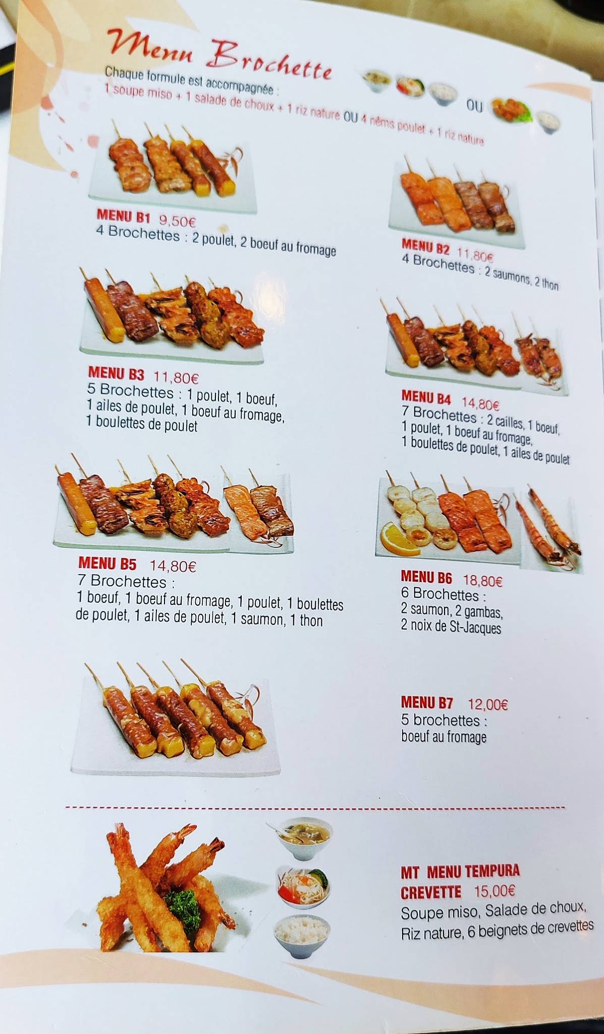 Menu de Sushi Lin