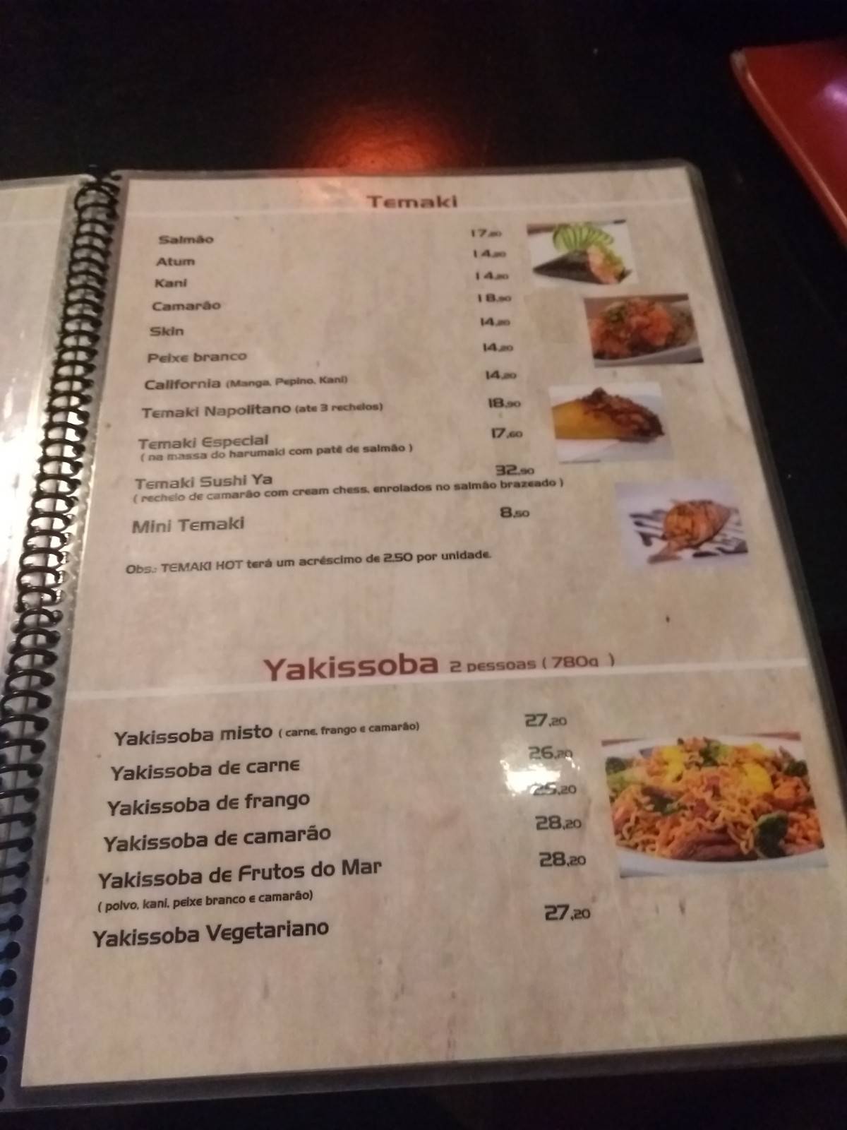 Sushi Ya Eusébio cardápio