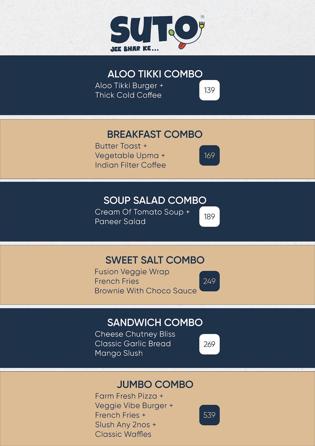 Suto Coffee menu