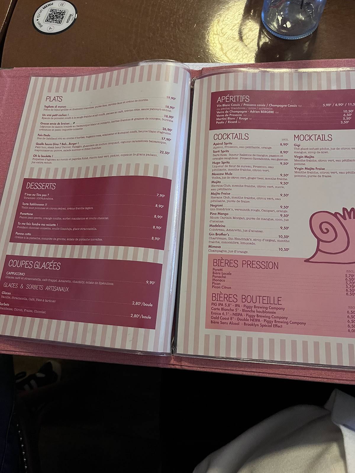 Menu de Suzette&Gino